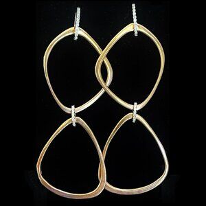 $4500 / NEW / EFFY Diamond 14K Rose Gold Earrings / 3 inches drop / 11.4 grams